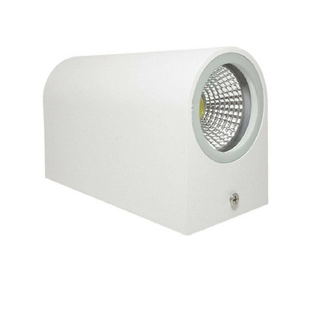 Trade Shop - Applique Doppia Luce Led 10w Nero Bianco Lampada Parete Up Down Faretto Esterno -