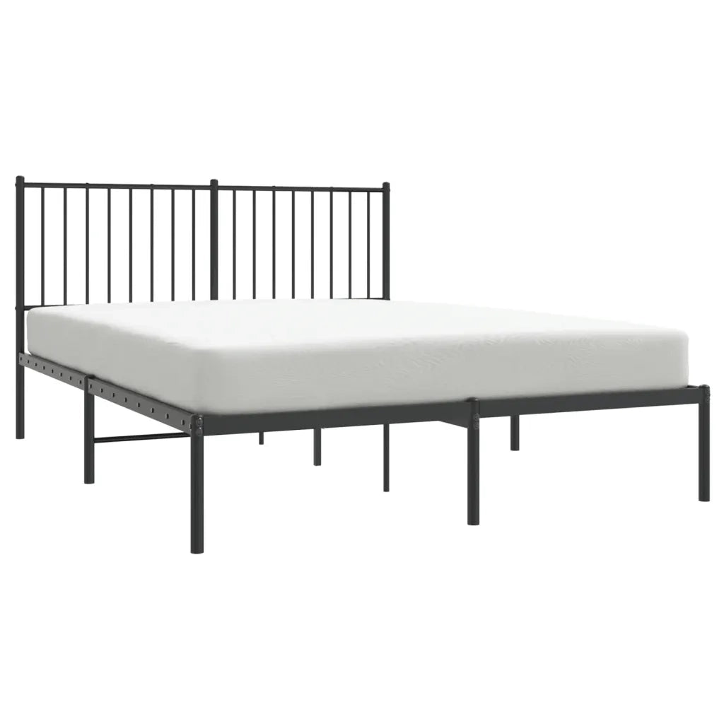 Giroletto con Testiera in Metallo Nero 140x190 cm 350864