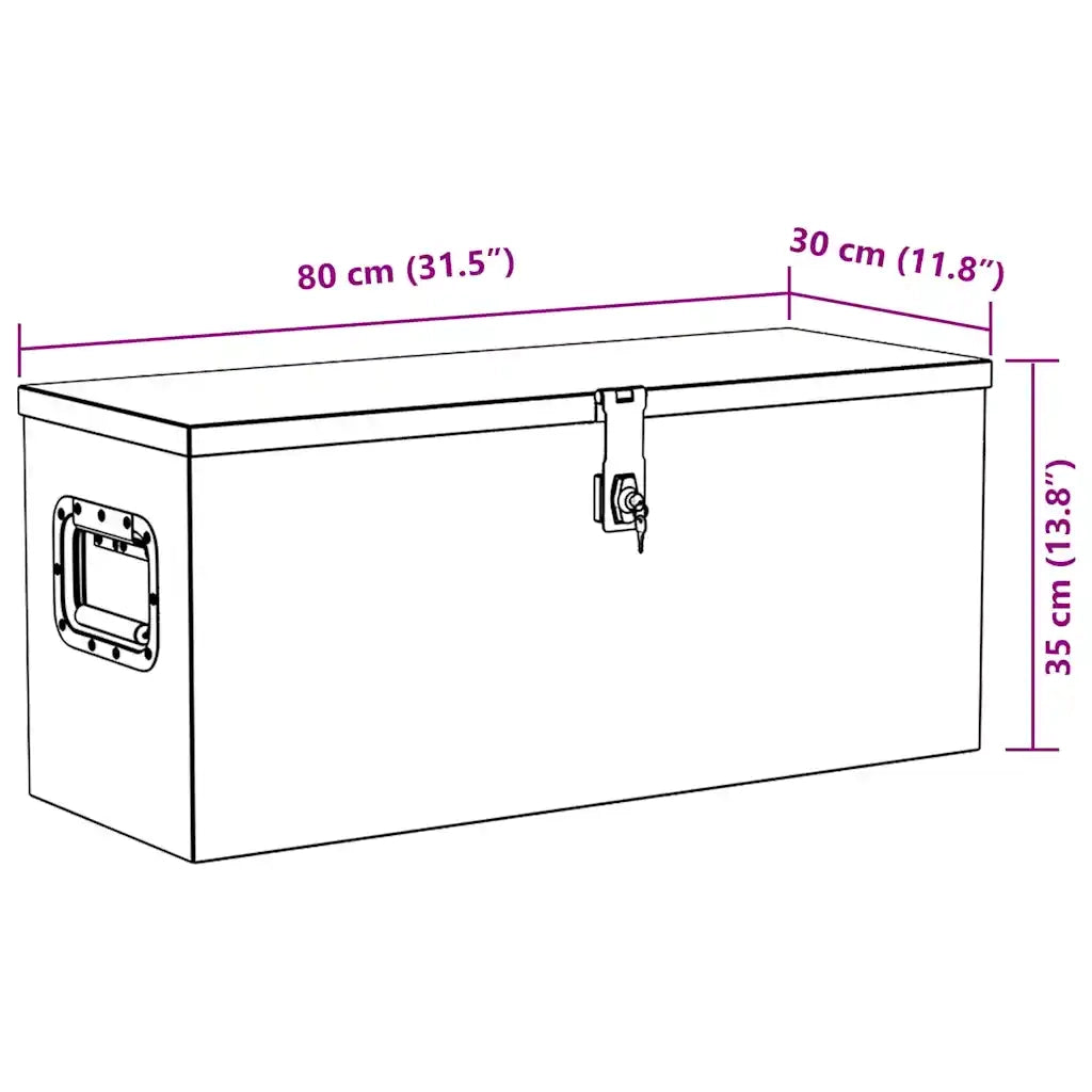 Cassetta in Alluminio 80x30x35 cm Nera 146442