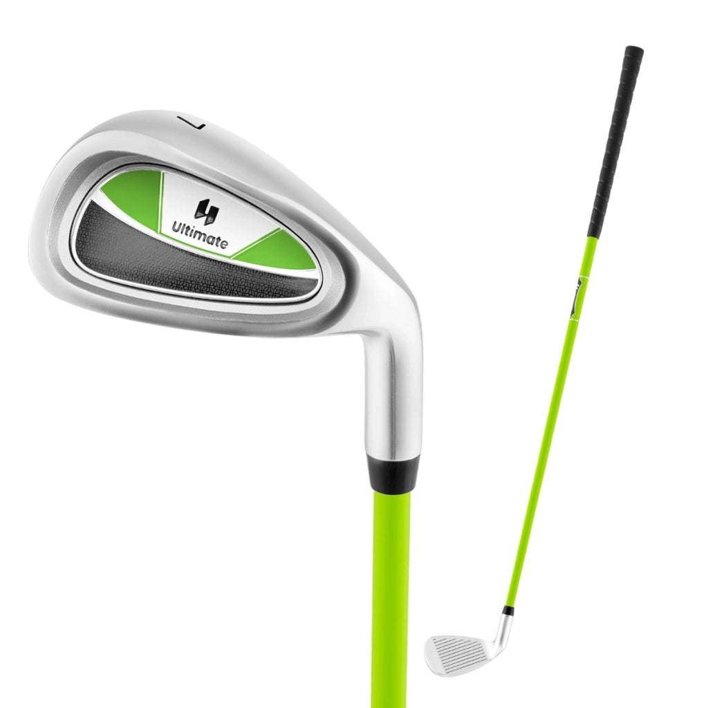 Junior 7 iron per bambini di et¨¤ 8-10 anni con albero in fibra di vetro e testa coperta, Mazza da pratica junior Verde