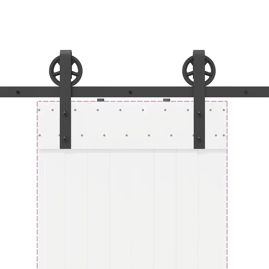 Kit di Binari per Porte Scorrevoli 200 cm Acciaio Nero 4009725