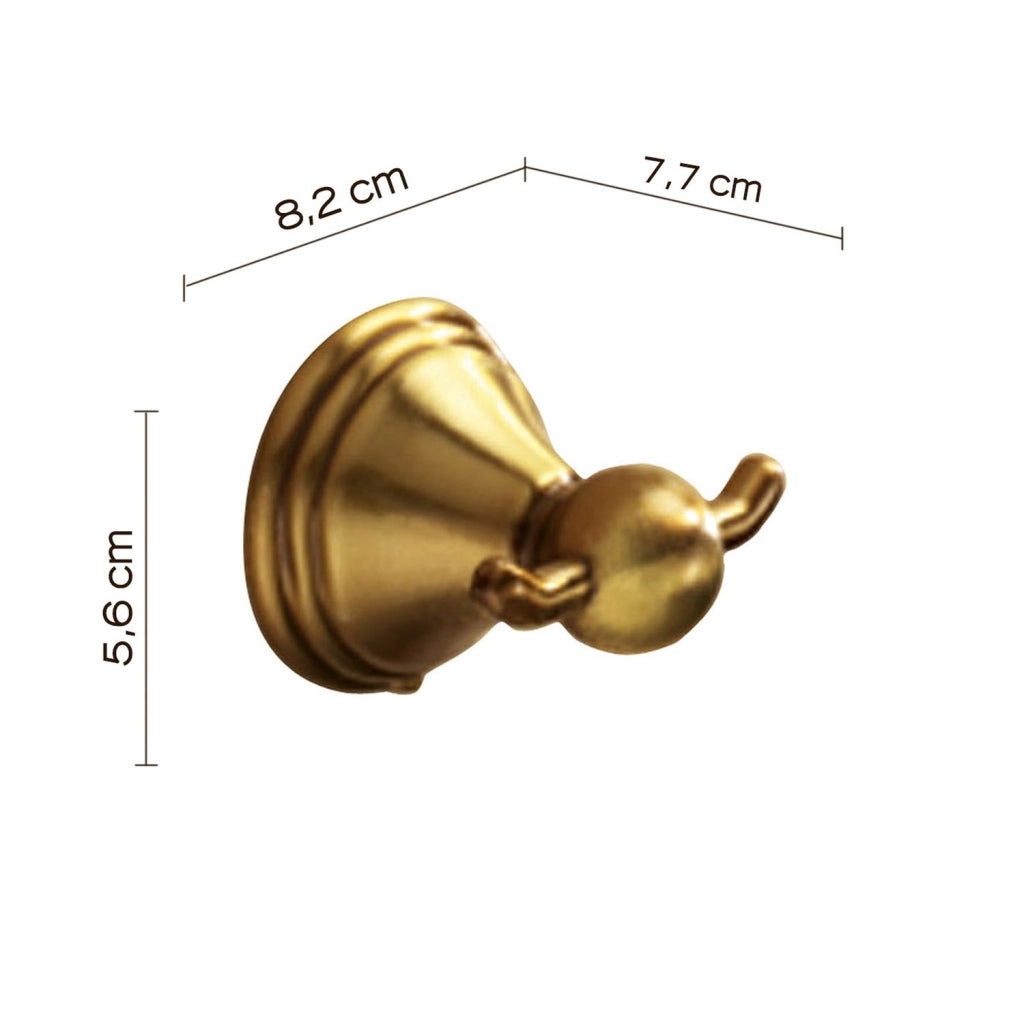 Appendiabiti doppio da muro in acciaio inox e Cromall 7526 Gedy serie ROMANCE Bronzo