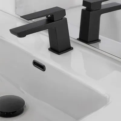 Set miscelatori nero opaco lavabo bidet e doccia con deviatore Kubo