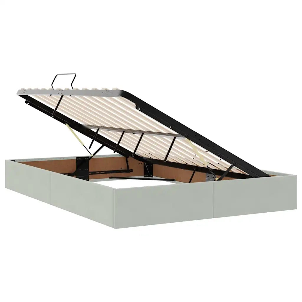 Letto con Contenitore Grigio chiaro 140 x 200 cm Velluto