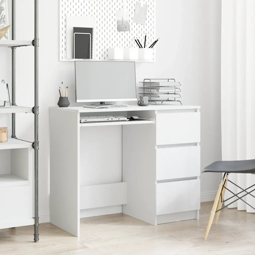 Scrivania Bianca 90x45x76 cm in Legno Multistratocod mxl 96996