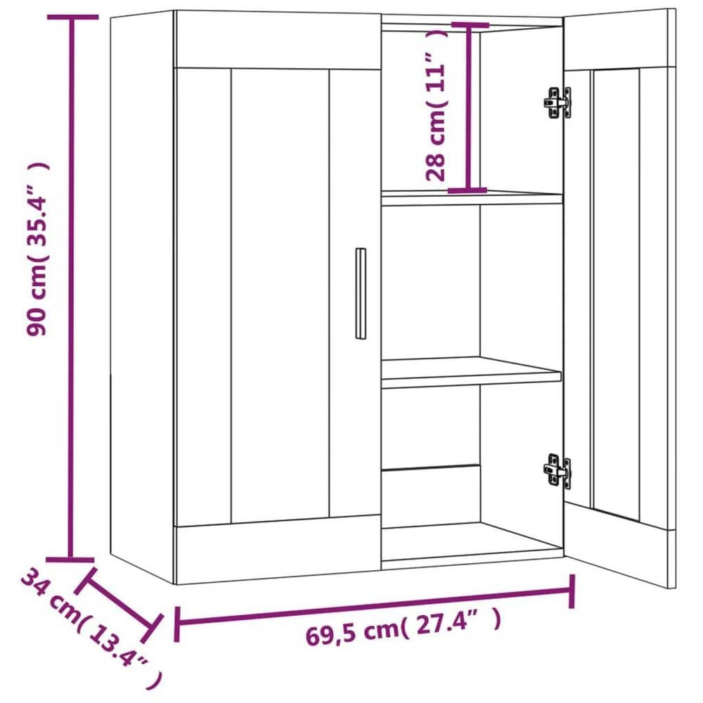 Wall Cabinet, White, 69.5x34x90 Cm