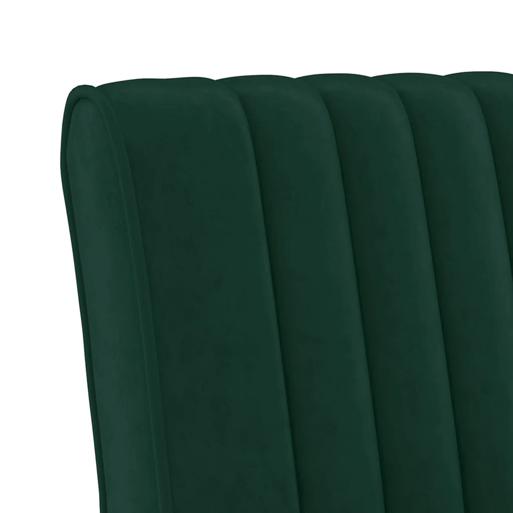 Fauteuil sans accoudoirs vert foncé velours