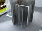 Box doccia Cristallo 6 mm 2 lati - Fisso piu' porta semi battente Trasparente - Misura: 80 x 140 x H190 cm 