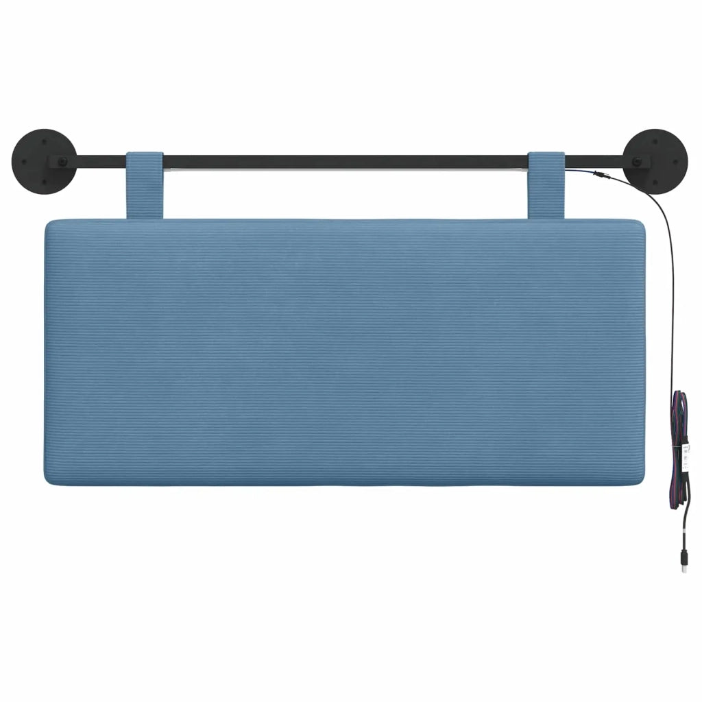Testiera | Testata sospesa Con luce LED Blu Tessuto in Cords