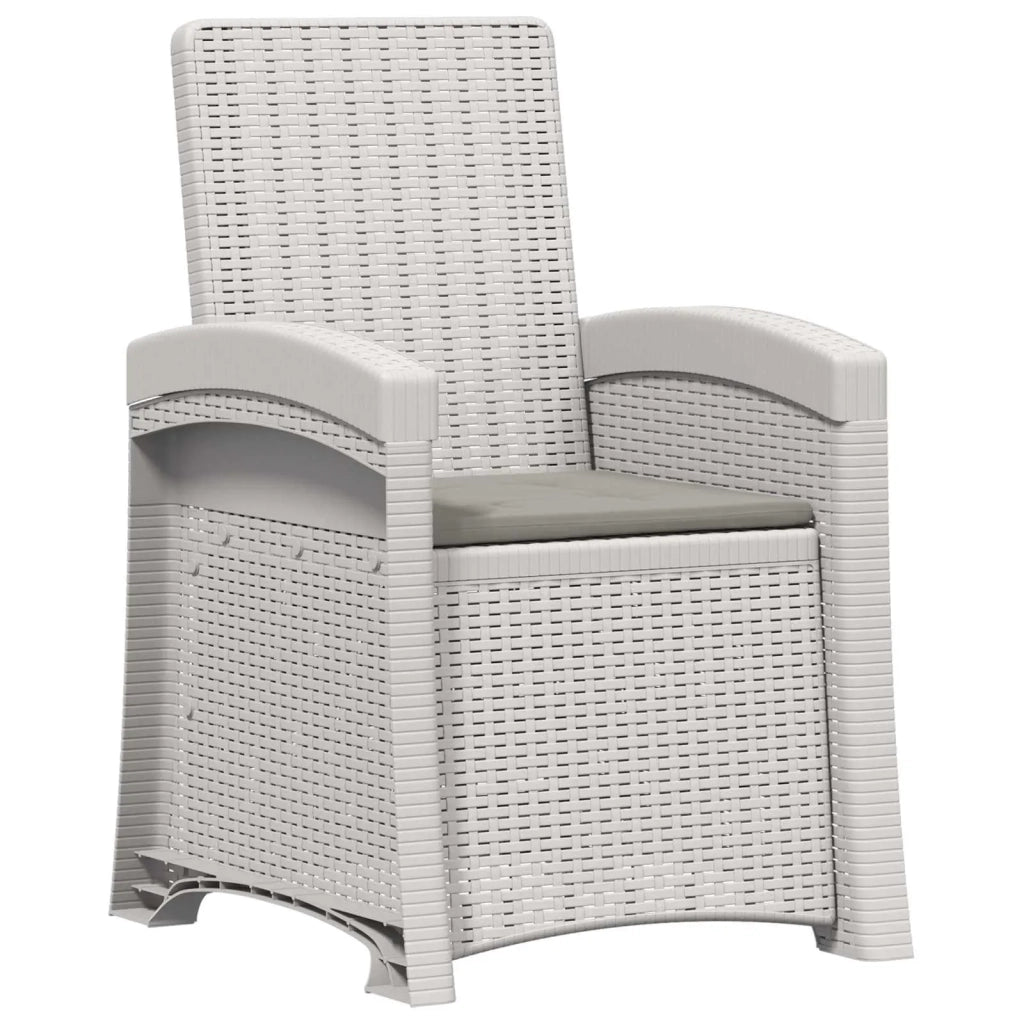 Set da Pranzo per Giardino 7 pz Bianco e Grigio Chiaro PP 3430146