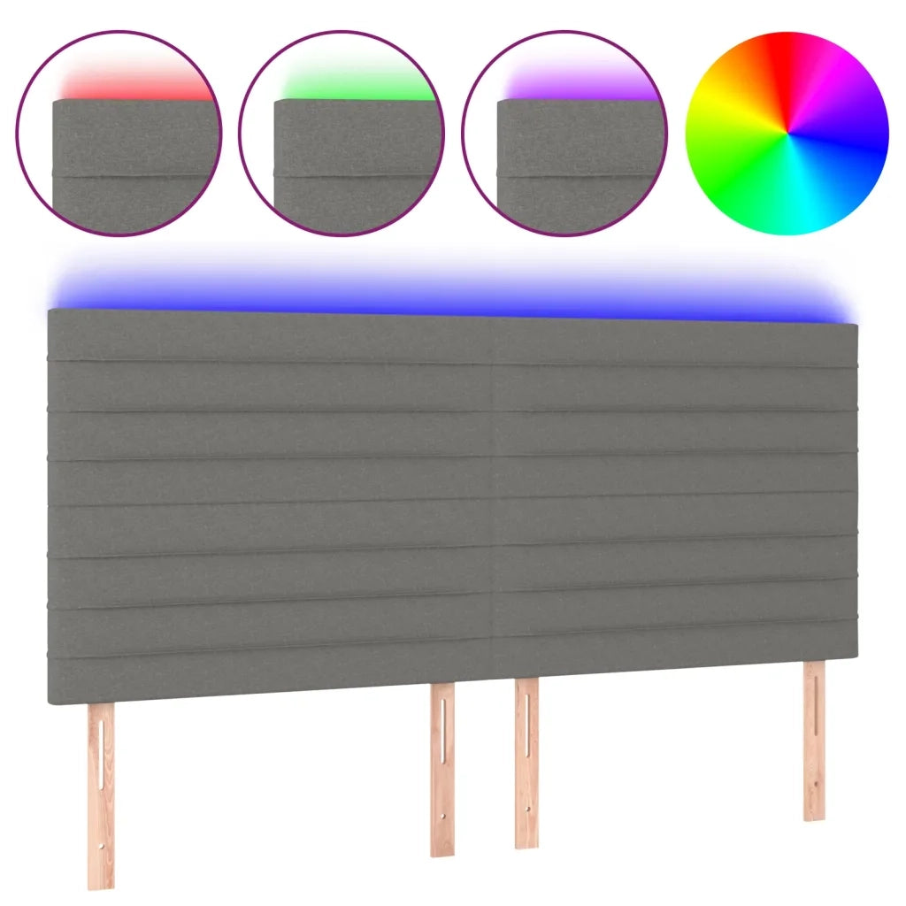 Testiera | Testata a LED GrigioScuro 180x5x118/128cm inTessuto