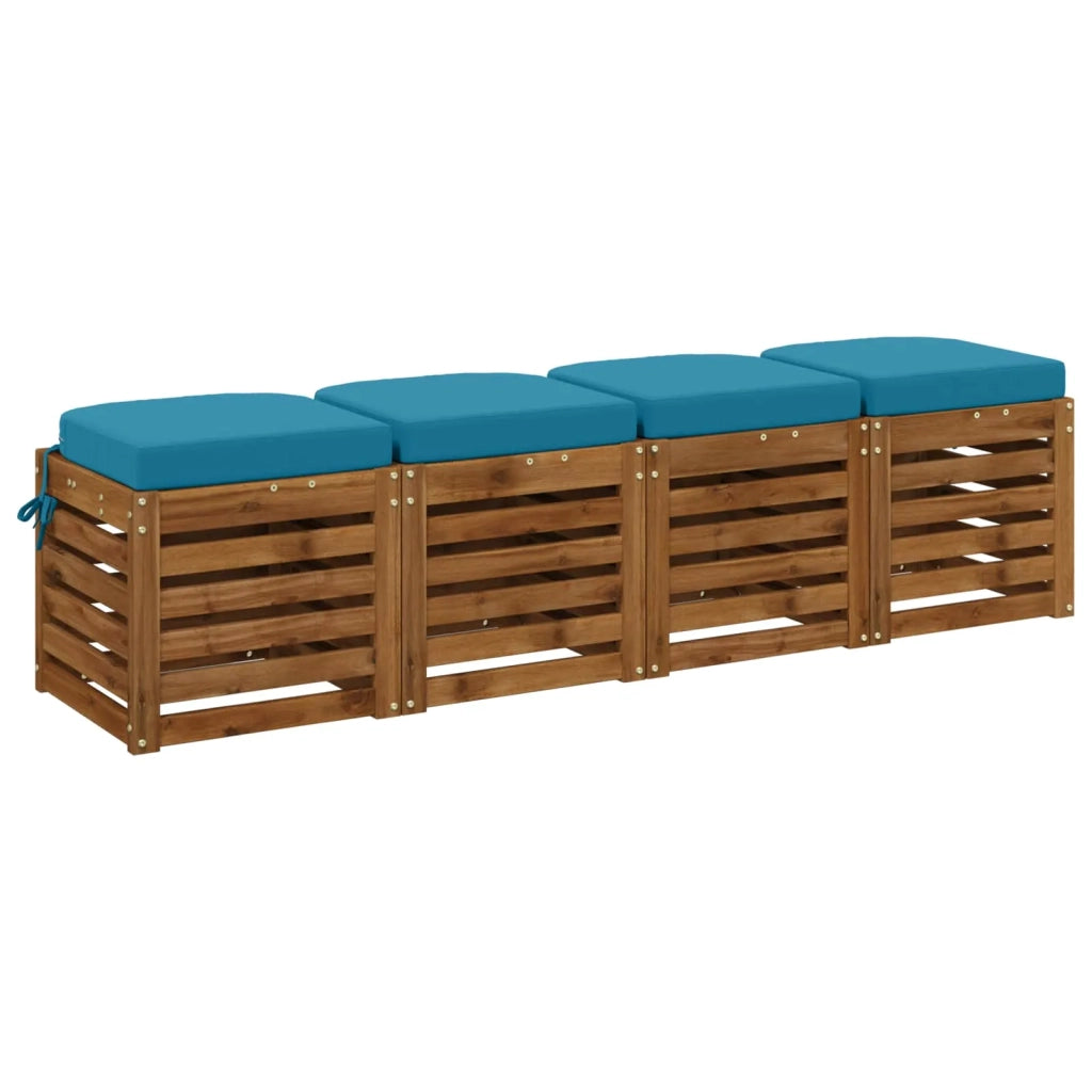 Cuscini per sedile a 4 pezzi SOEST 4 pz 100% Poliestere Azzurro 945266