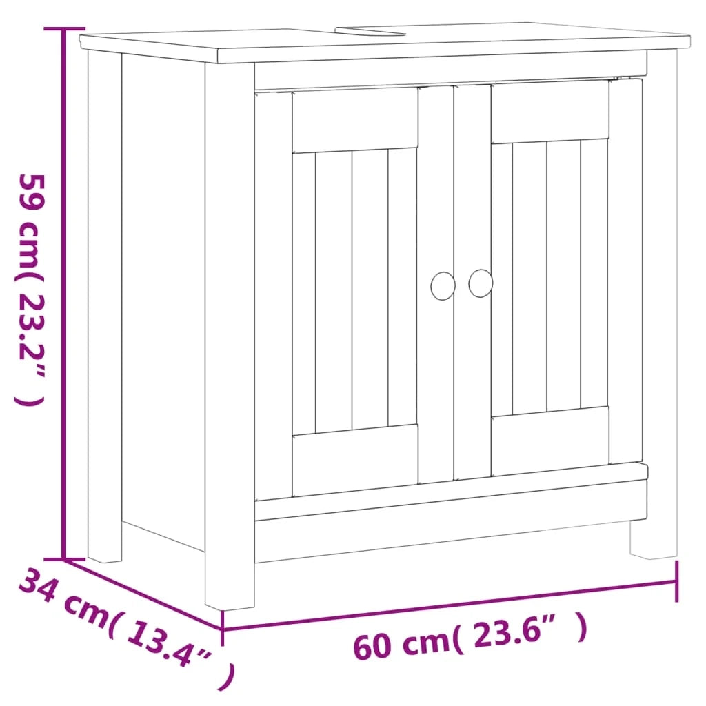 Set di mobili da bagno pratici 60 x 34 x 59 cm finitura moderna ampio spazio contenitivo legno di pino bianco 02_0055519