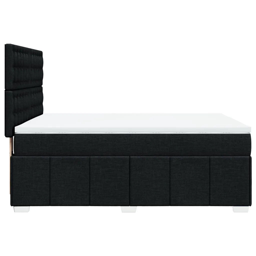 Giroletto a Molle con Materasso Nero 140x200 cm in Tessuto