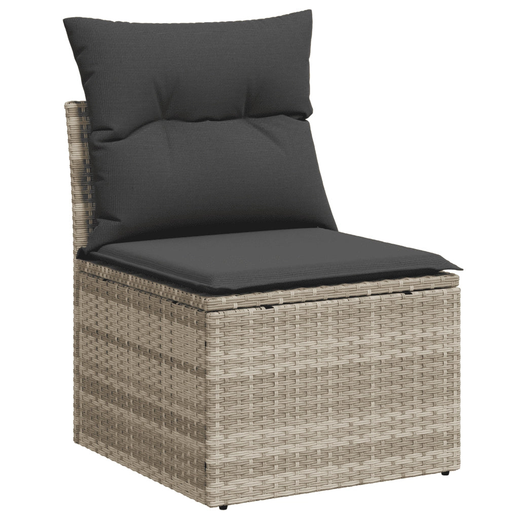 Set Divani da Giardino 7pz con Cuscini Grigio Chiaro Polyrattan 3264438