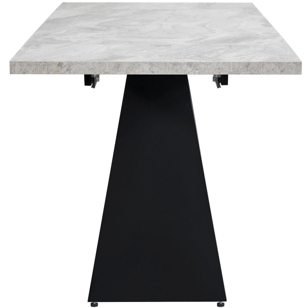 Tavolo da pranzo estensibile 99-159x74 cm nero e grigio