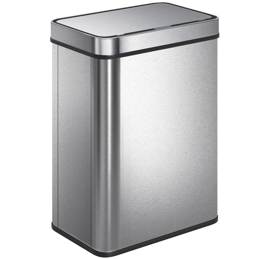 Pattumiera Automatica 50 Litri con Coperchio Soft Close ¨C Minimal ¨C Acciaio Inossidabile Argento