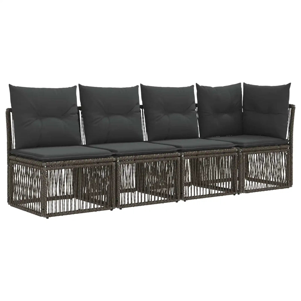 Set Divano da Giardino 9 pz Grigio polyrattan 3436025