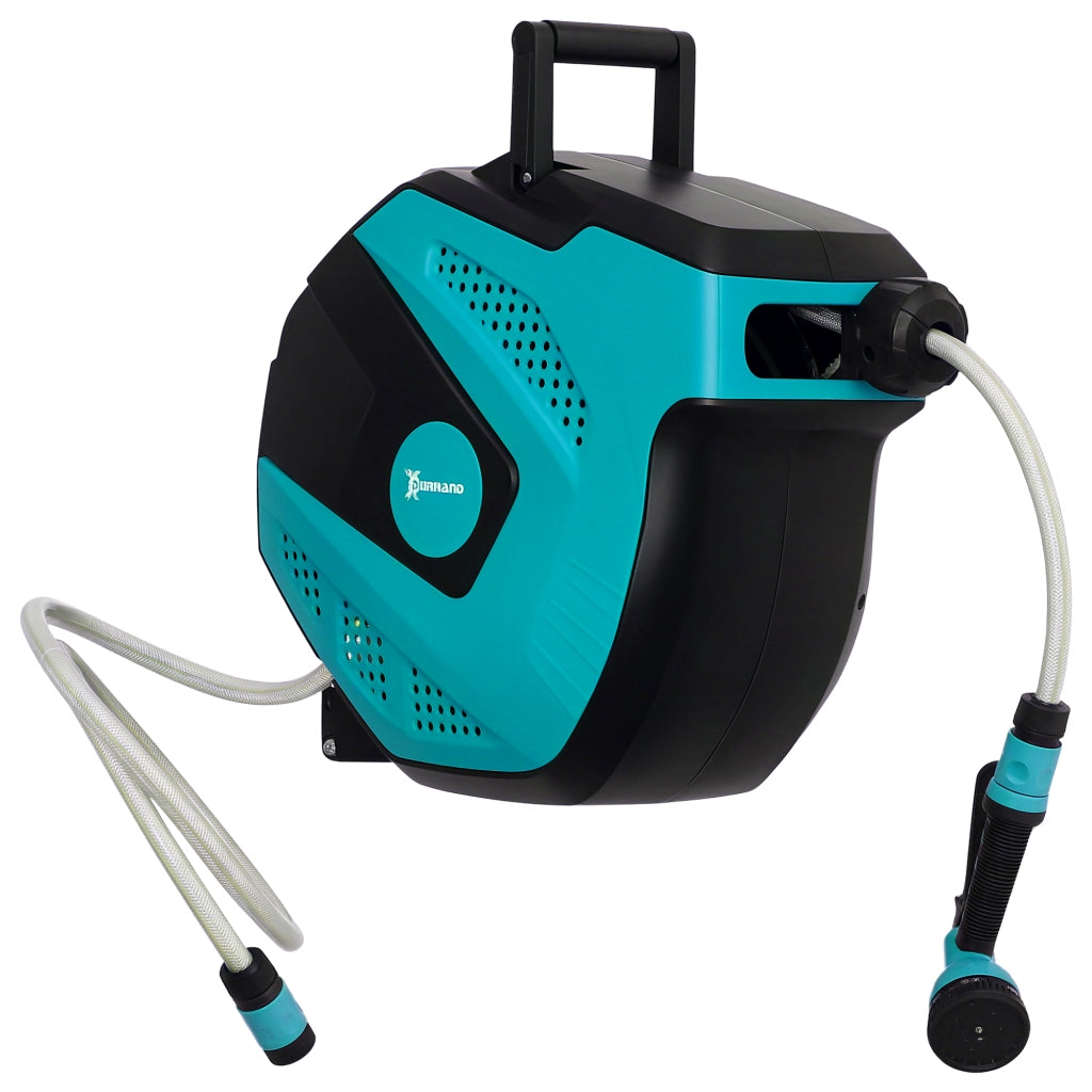 Avvolgitubo Automatico da Parete ¨C Xylo ¨C Plastica Nero e Verde 44x22.5x41cm 7 Modalit¨¤