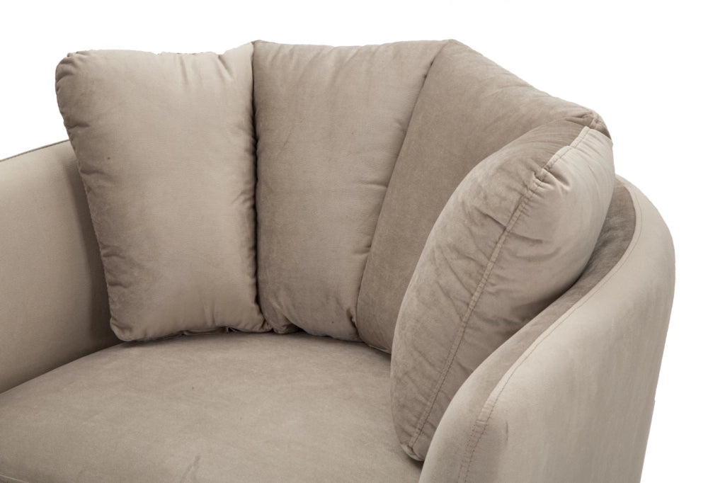 Poltrona Kiev 88x74x77 cm in Poliestere GREY/Oro