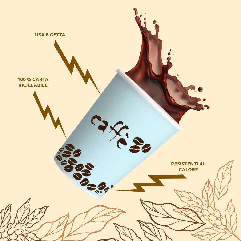 Akitaink 1000 Bicchierini Caffe Carta 75ml Avana