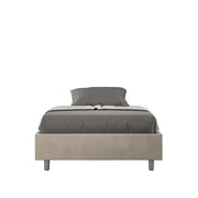 BS COM Letto una piazza e mezza contenitore imbottito 120x190 microfibra sabbia