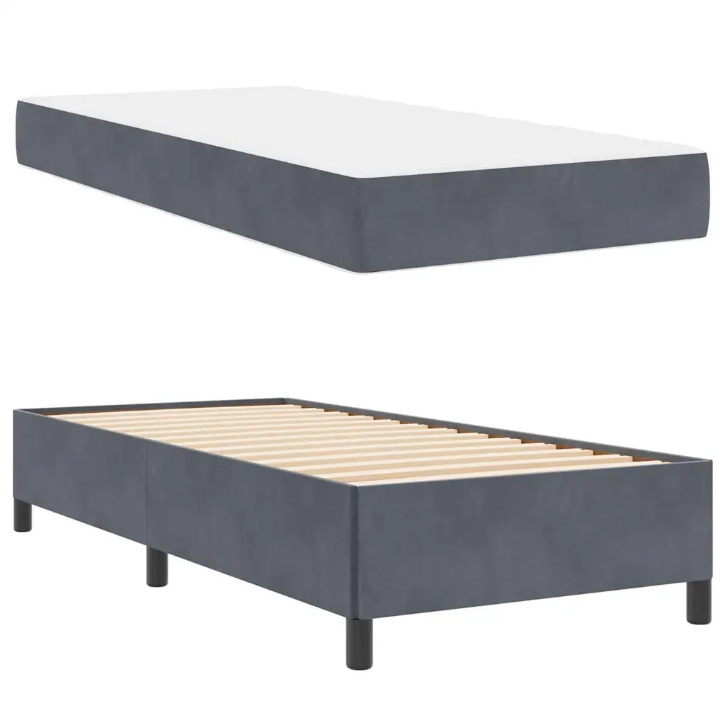 Letto singolo | Letto per adulti | Struttura del letto Grigio scuro 80 x 200 cm Tessuto