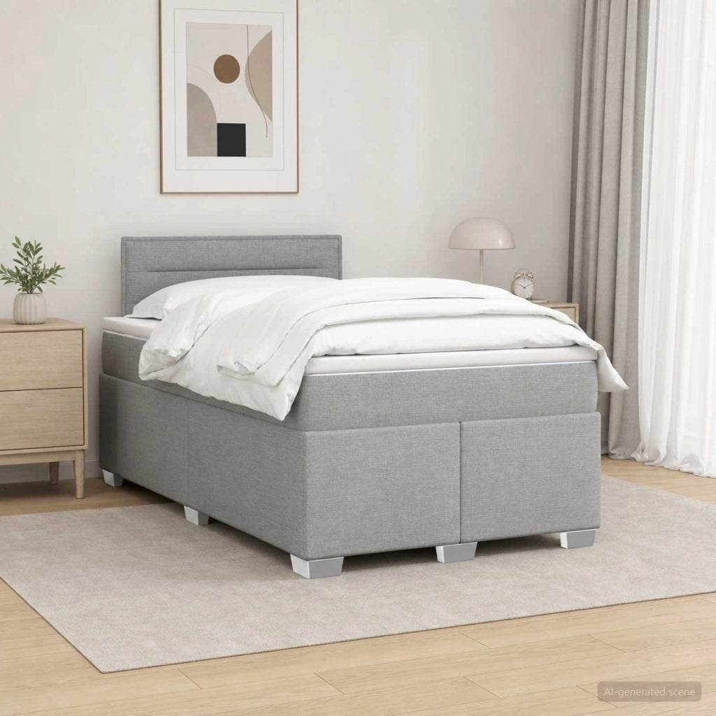 Letto con Box Spring, Materasso e LED Grigio Chiaro Tessuto 3451910