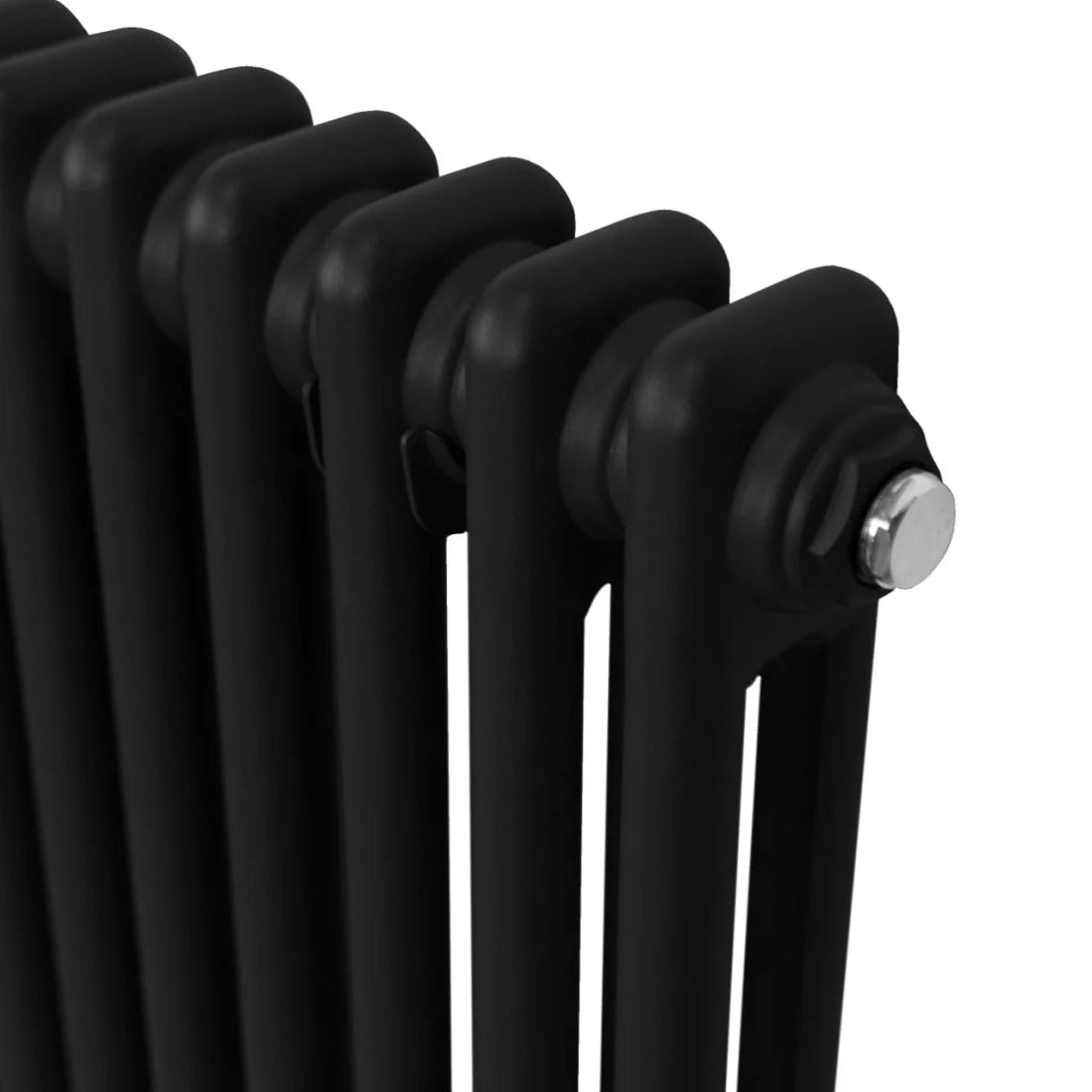 Termosifone Radiatore a 2 colonne per riscaldamento centralizzato orizzontale Nero 30x83cm