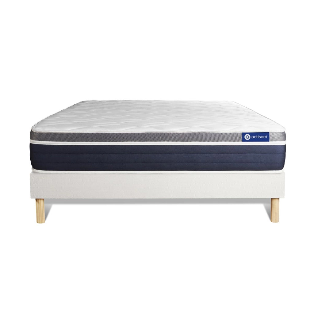 Kit rete e materasso Actiflex confort 130x190cm - Spessore : 26cm - Molle insacchettate e memory foam - Moderatamente rigido