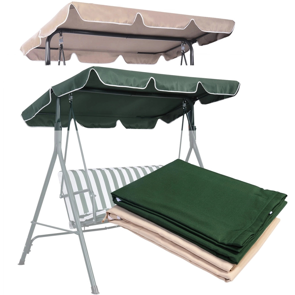 Tetto di ricambio per dondolo in poliestere da giardino Tettuccio per dondolo Beige 191x132cm
