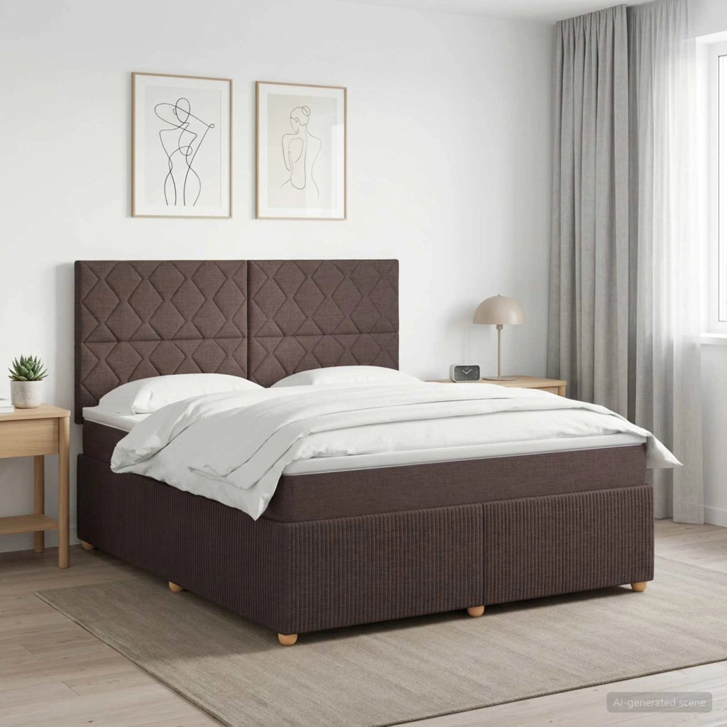 Letto box spring con materasso Marrone Scuro 180 x 200 cm 3454462
