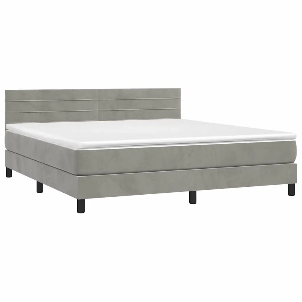 Letto a Molle con Materasso e LED Grigio Chiaro 180x200 cm 3134477