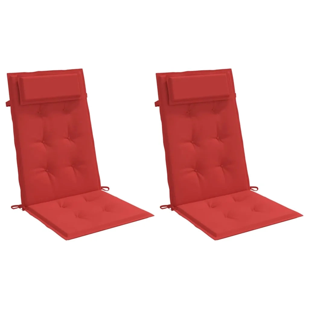 Cuscini per Sedia con Schienale Alto 2 pz | Cuscini per sedie Rosso Tessuto Oxford