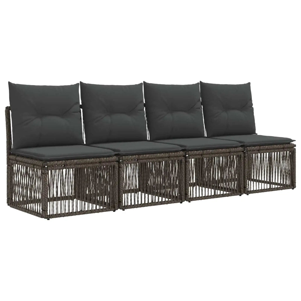 Set Divano da Giardino 10 pz Grigio polyrattan 3436031