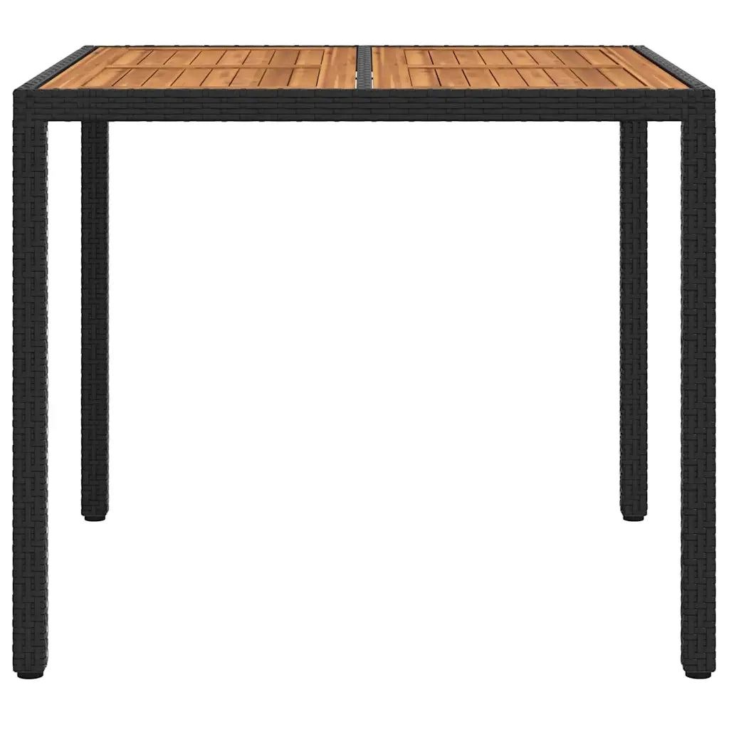 Tavolo da Giardino Nero 90 x 90 x 75 cm polyrattan 362537