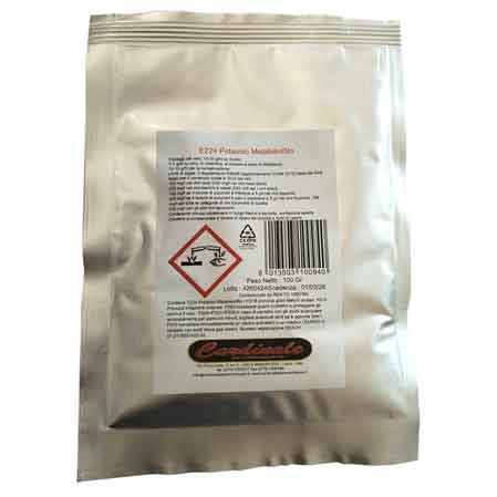 METABISOLFITO DI POTASSIO PER MOSTI E VINI  100 gr