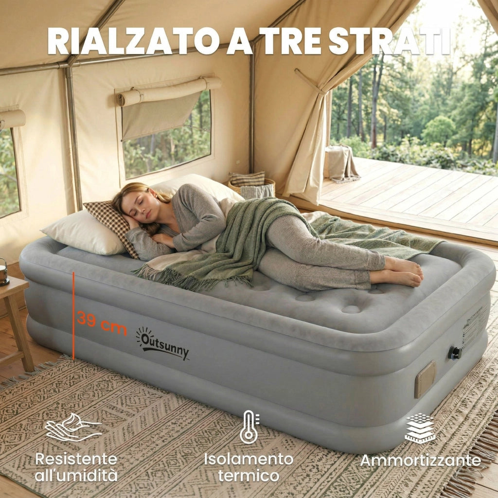 Materassino Autogonfiante Singolo ¨C Minimal ¨C Grigio