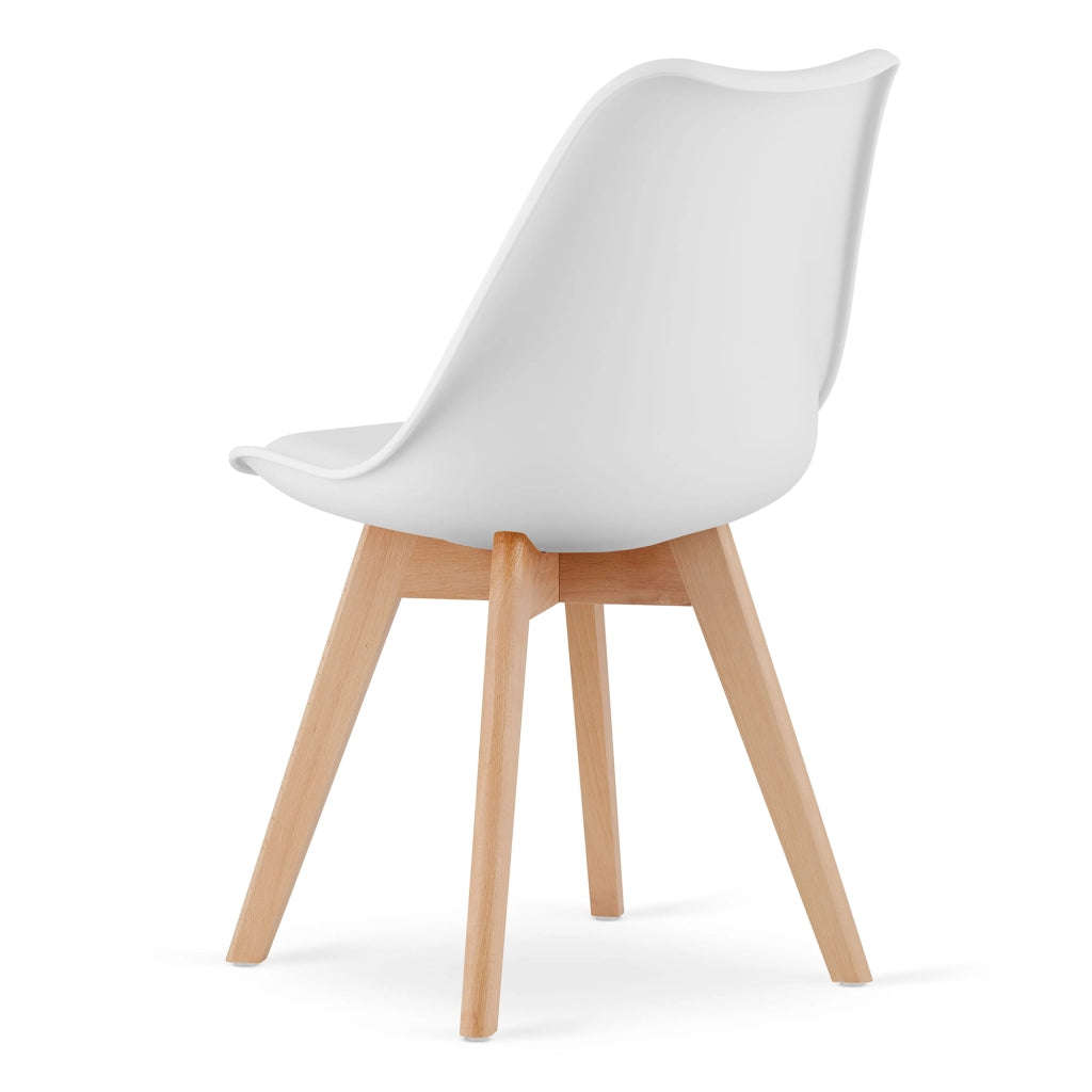 Sedia Valora RIKX bianca con cuscino e gambe in legno x1