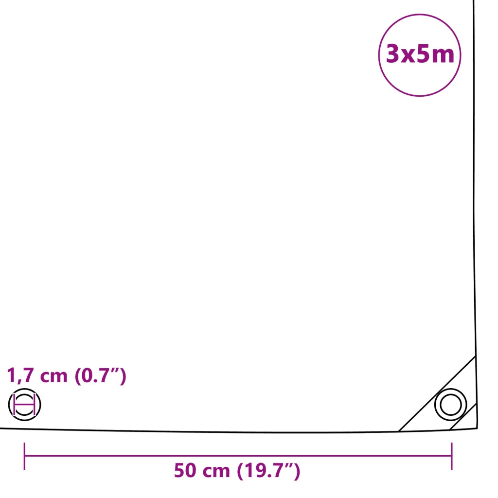 Telone 650 g/m² 3x5 m Grigio 43811
