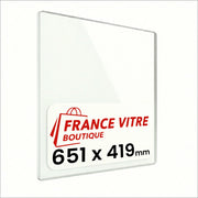 651 x 419 x 4 mm - Vetro per stufa a legna - vetro camino di ricambio - vetro per caminetto resistente al fuoco - France Vitre