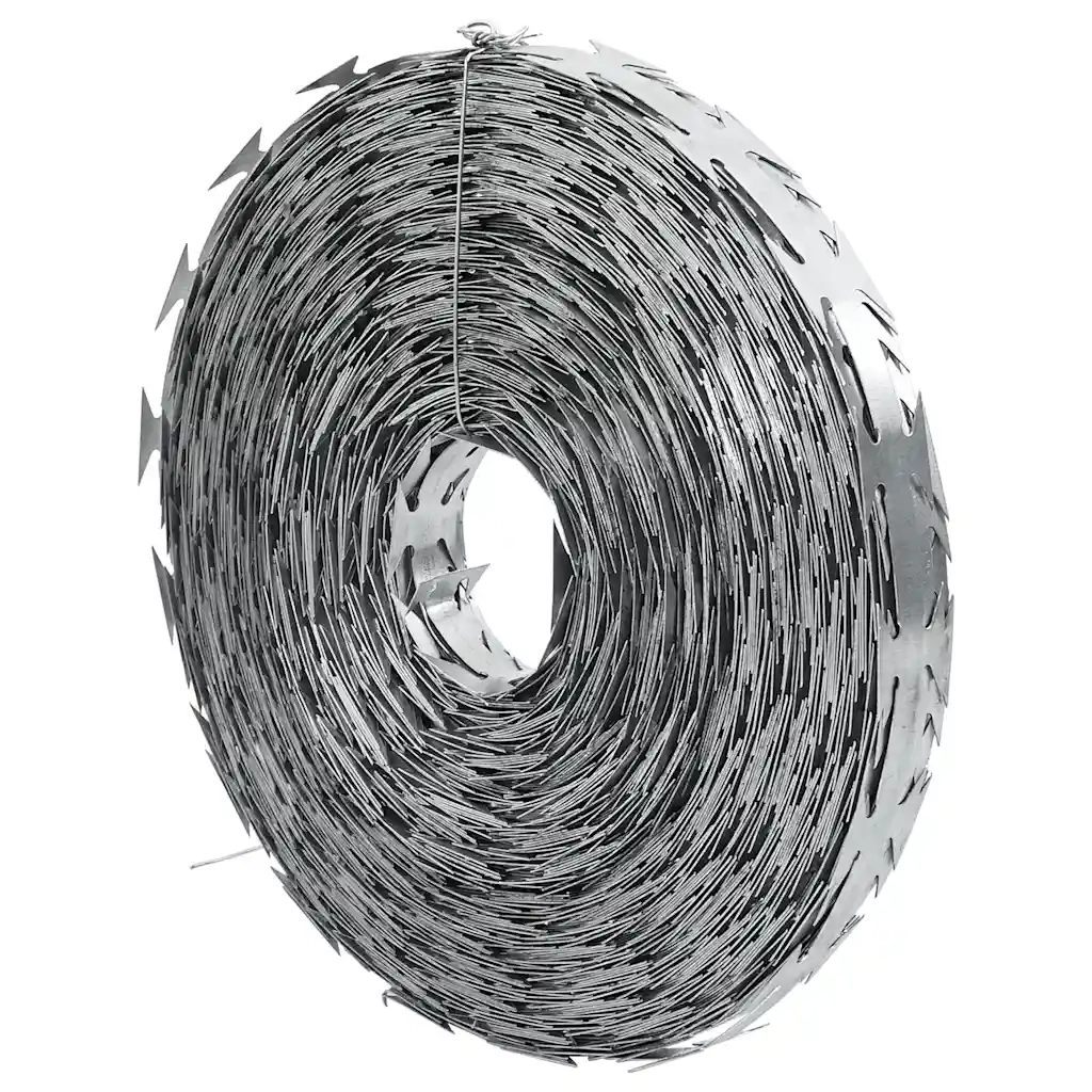 Filo Spinato Concertina con Lame in Acciaio Zincato 500 m 143336
