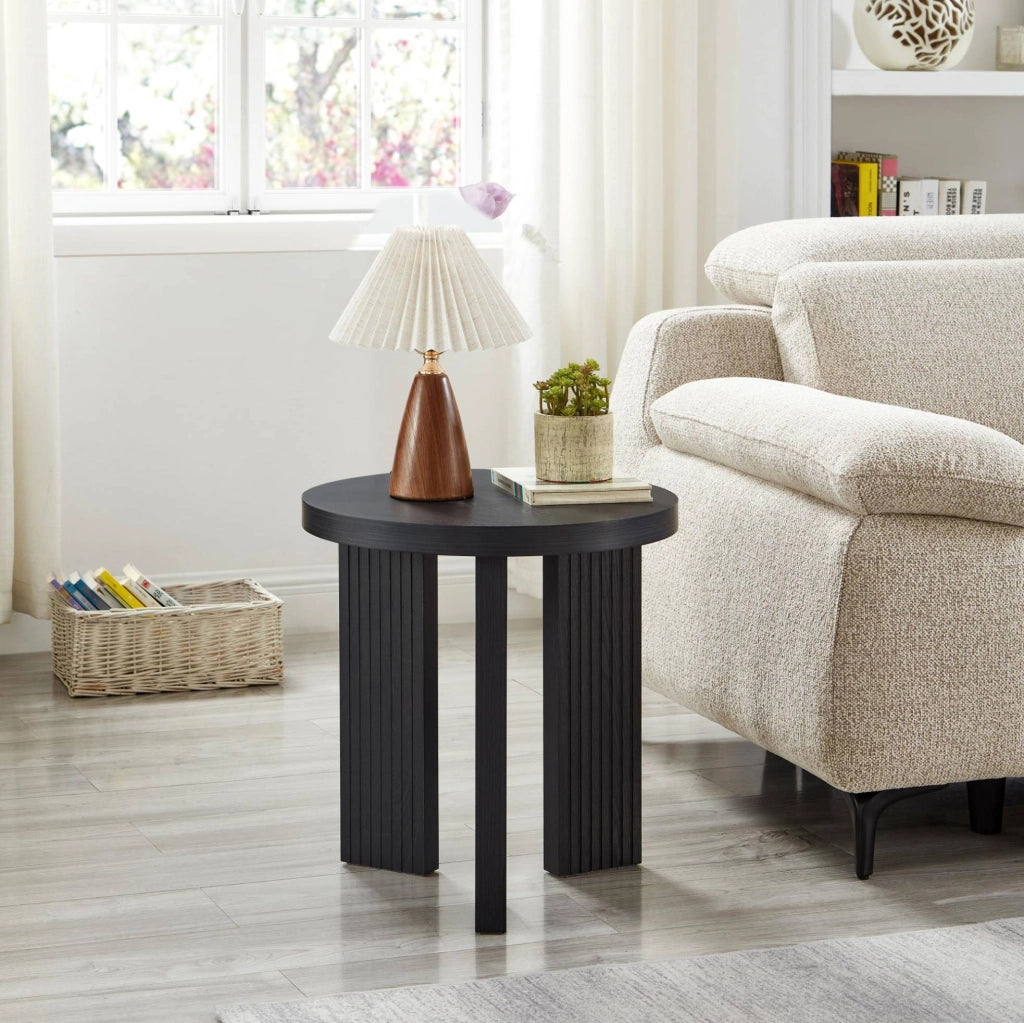 TAVOLO da caffè rotondo Set da 2 pezzi in MDF nero
