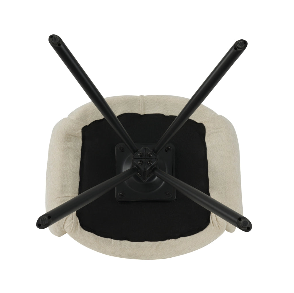 SEDIA Girevole con braccioli Set da 2 pezzi Crema Chenille e metallo
