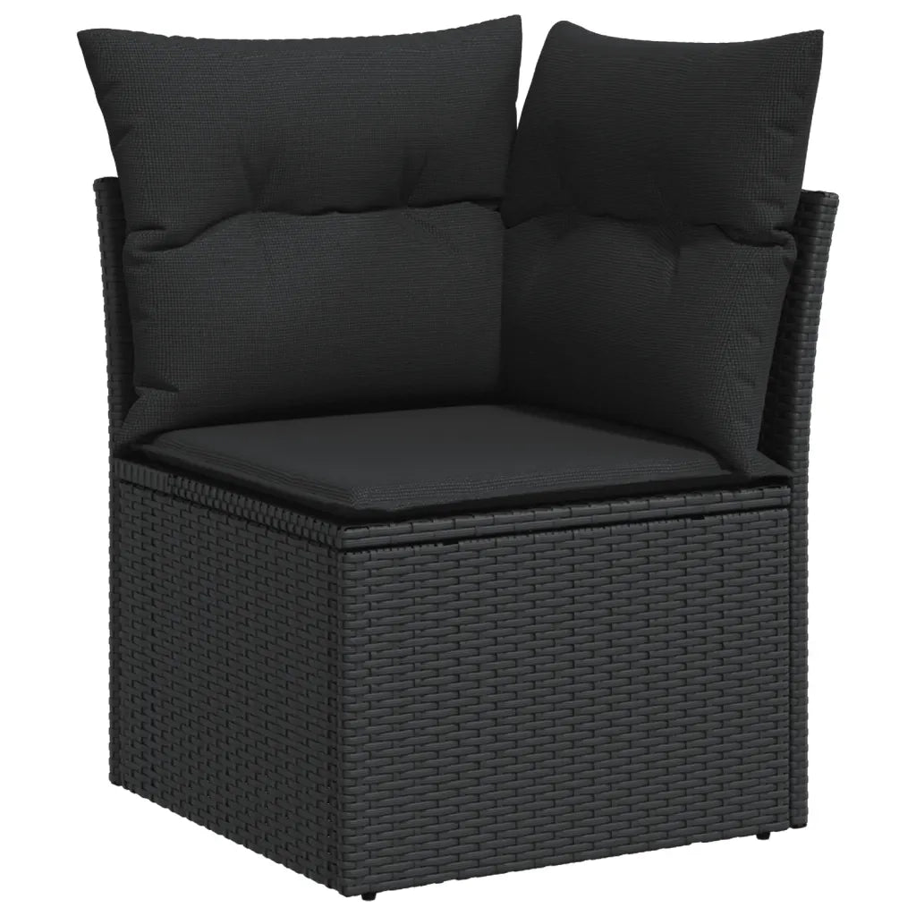 Set Divani da Giardino con Cuscini 7pz Nero Polyrattan 3222984