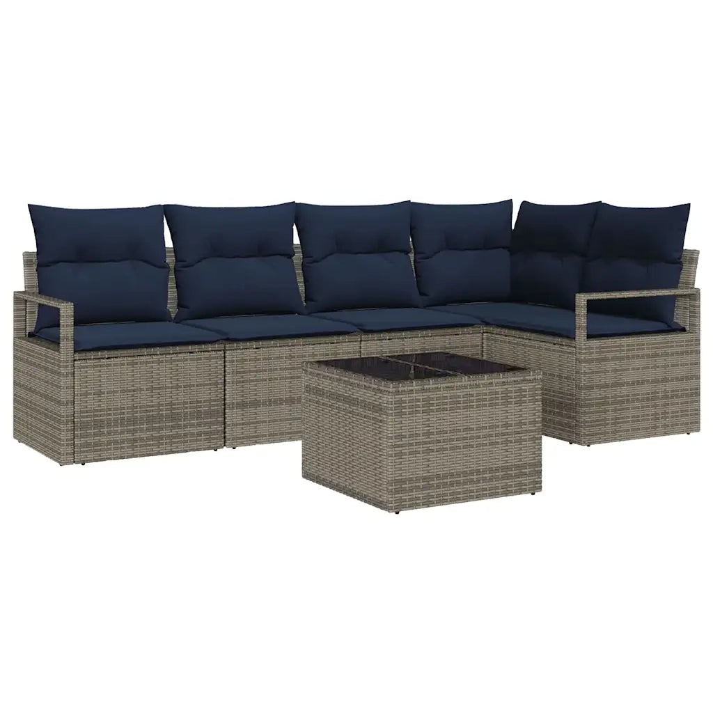Set di divani 6 pcs Grigio polyrattan 3346395