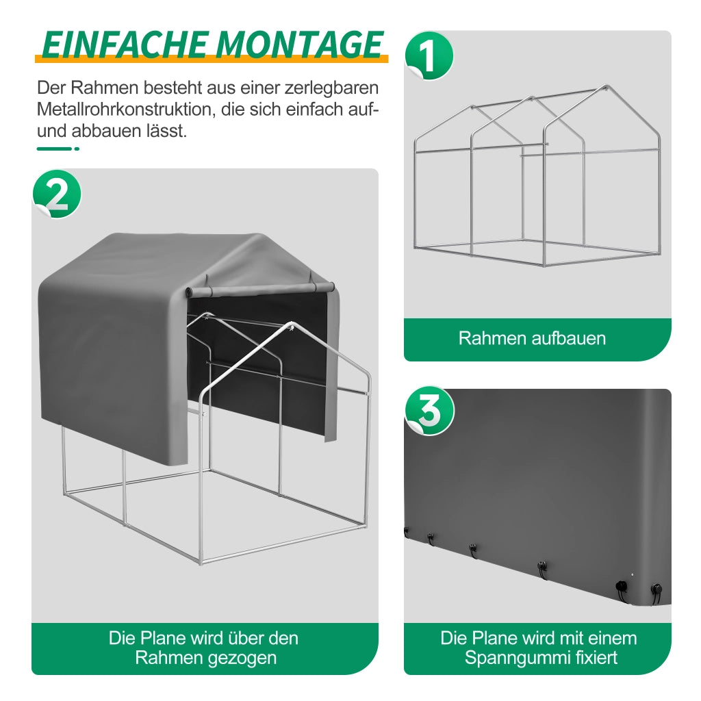 Garage per biciclette 160x220x165 cm con porta a rulli struttura impermeabile in PE ideale per riporre biciclette e attrezzi da giardino patio e esterni