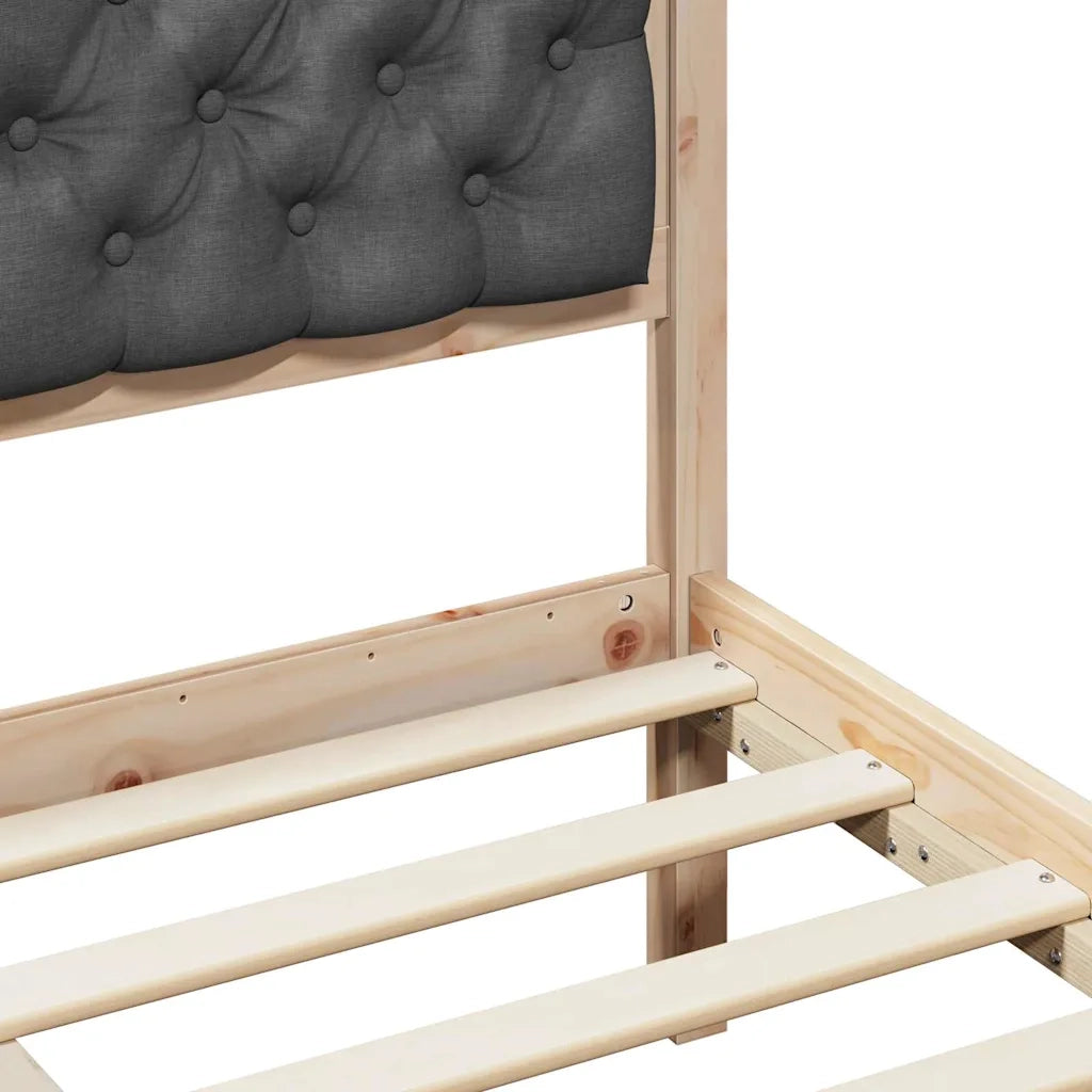 Letto matrimoniale | Letto per adulti | Struttura del letto Grigio scuro 140 x 190 cm Pino massello