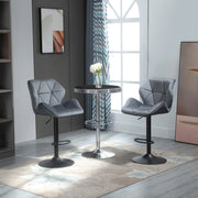 Sgabelli da bar set da 2 regolabili in altezza con seduta imbottita schienale girevole a 360° in poliestere grigio