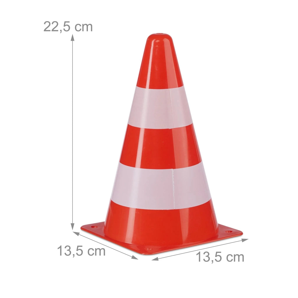 Set di 10 coni di segnalazione impilabili arancioni per delimitazioni sportive interno esterno in plastica arancione 13_0014743